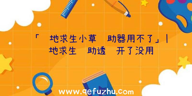 「绝地求生小草辅助器用不了」|绝地求生辅助透视开了没用